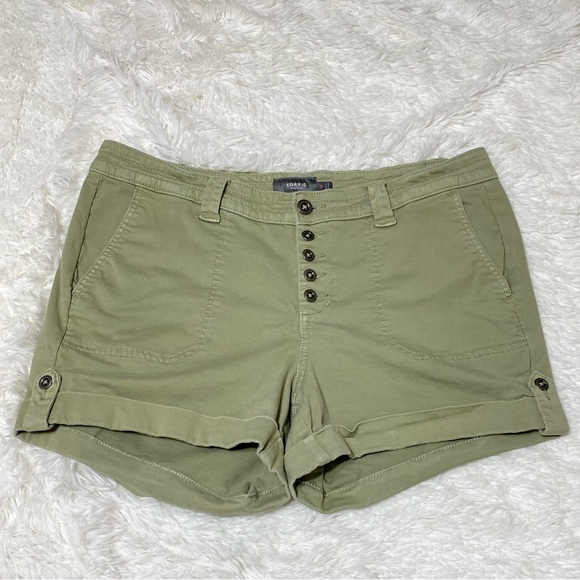 TORRID Shorts Button Fly Stretch Twill Khaki Green Feel the Fit Women’s size 16 - Picture 10 of 15